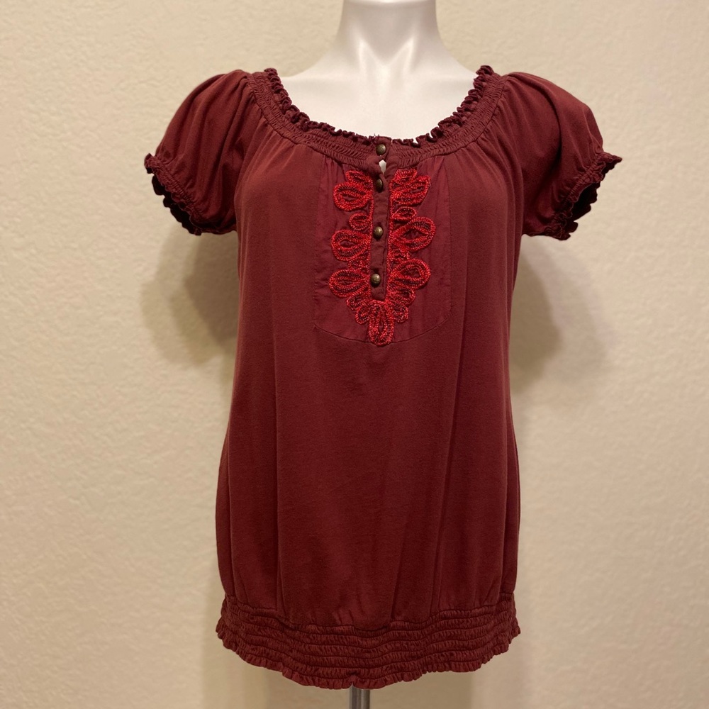🧹👗 5 for $20 Lucky Brand Boho Blouse Red